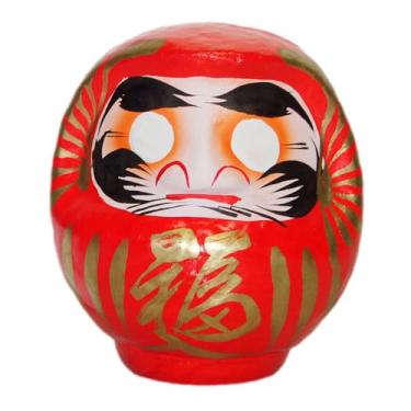 Imagem de j-pure hitomi Good Luck Charm Traditional Japanese Takasaki Fuku Daruma Doll, Red Wishing Bringing Good Fortune Made in Japan (4.7 inch Tall)