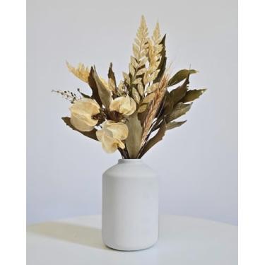 Imagem de Arranjo De Flores Secas Decorativo Vaso Garrafa Cilíndrico