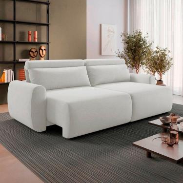 Imagem de Sofá Retrátil 5 Lugares 280cm em Linho City Cru