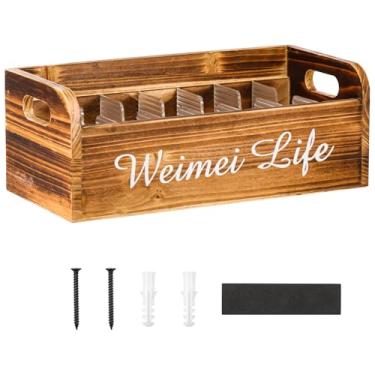 Imagem de Organizador de despensa, organizador versátil de madeira com 7 compartimentos, organizador de lanche removível, divisórias decorativas, prateleiras de armazenamento para despensa, perfeito para