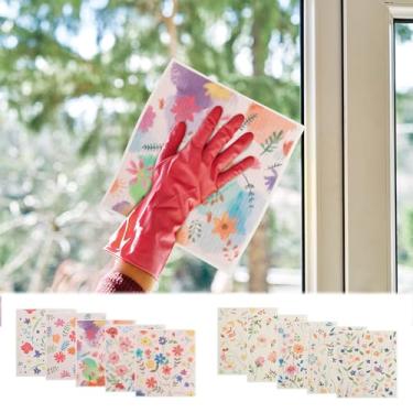 Imagem de 5/6/12 peças pano de prato sueco ecológico biodegradável para cozinha esponja de celulose panos de limpeza reutilizável absorvente toalha de papel não arranha para limpeza de pratos (10)