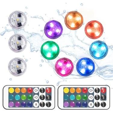 Imagem de Lâmpadas de chá LED submersíveis VSKIA RGB, pacote com 10 unidades com
