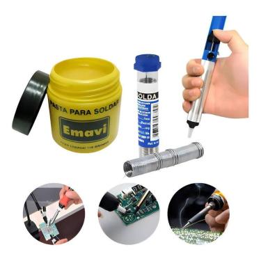 Imagem de Kit Pasta De Solda Estanho Sugador Acessorios Ferro De Solda