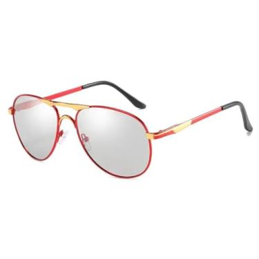 Imagem de Óculos de sol vintage masculino com armação de metal fotocrômico e proteção UV400 (fotocrômico-4)