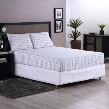 Imagem de Jogo Lençol Queen Grid 200 Fios C/ Elástico 3 Pçs - Valle Enxovais, Ci