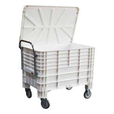 Imagem de Carro 1030 Branco Caixa Lixeira Conteiner 372 Litros - jsn