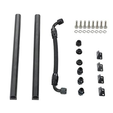 Imagem de Snsowed Kit de Trilhos de Combustível de Alto Fluxo, Trilho de Combustível EFI Preto de Alumínio de Boleto Com Ferragens, Mangueira de Nylon de 195 Mm para LS1 LS6, Acessórios de Fluxo