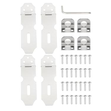 Imagem de PATIKIL 4 peças de ferrolho de cadeado de aço inoxidável, ferrolho de trava de 4,3 polegadas, trava deslizante para porta, fecho de segurança com parafusos para armário, jardim, quintal, galpão