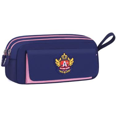Imagem de Estojo de lápis com zíper duplo de grande capacidade para meninas Oxford