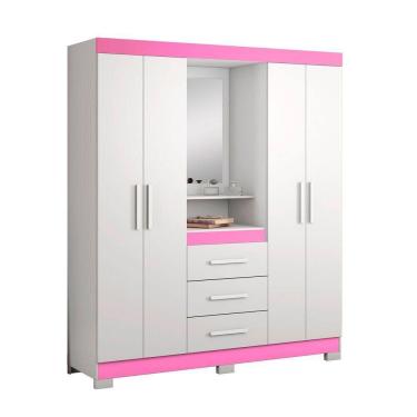 Imagem de Guarda-roupa 4 Portas Huntano Rosa - Moveisaqui