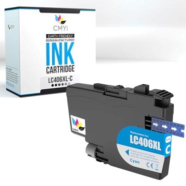 Imagem de CMYi Cartucho de tinta de substituição ciano LC406XL para impressora Brother MFC-J4335DW J4340DW J4345DW J4535DW J4540DW J5855DW J5955DW J6555DW J6955DW J6955DW
