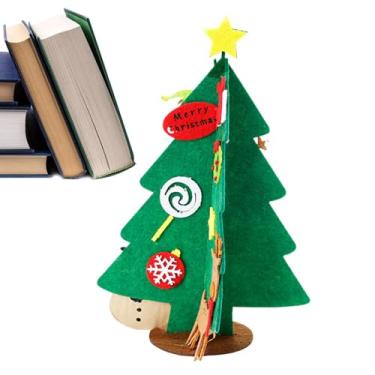 Imagem de Artesanato de férias para crianças, kits de artesanato de árvores de Natal - Ornamento criativo de artesanato de Natal Kit de artes e artesanato de Natal - Arte inovadora de feltro para árvore de Nata