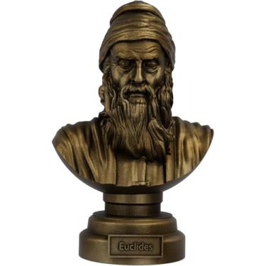 Imagem de Estátua Busto Euclides de Alexandria - Matemático Grego (Cor Ouro Velho)