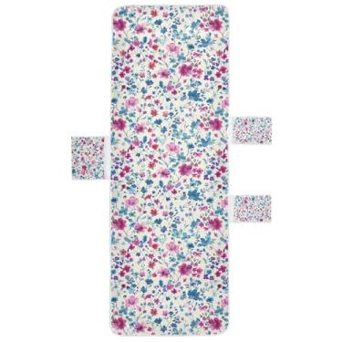 Imagem de STAYTOP Linda capa de toalha de cadeira de salão de flores pequenas, capa de espreguiçadeira macia, capas de cadeira de praia com bolsos para jardim ao ar livre, pátio, pátio, banhos de sol, gramado