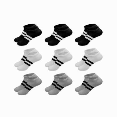 Imagem de Kit 10 Pares de Meias Cano Curto Algodão Sortido M9 - QLC SPORT, Sorti