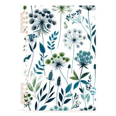 Imagem de Burbuja Caderno Blue Twig, papel pautado universitário A5 com 60 folhas, fichário para escritório, 1 pacote