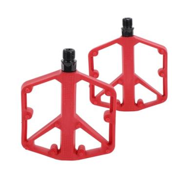 Imagem de A ABSOPRO Pedal de bicicleta de liga de alumínio universal para bicicleta pedal plano sem tiras refletoras vermelho ajuste 14 mm pedal de bicicleta antiderrapante para bicicletas de estrada BMX MTB 1