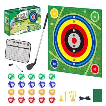 Imagem de Jogo De Chipagem No Golfe | Tapete De Portátil,Kit de Tapete de Chipping de Golfe Dupla Face com 20 Bolas,Para Crianças ao Ar Livre Casa Família Quintal Sala Treino Prática Golfistas