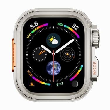 Imagem de ANZOATE Para Apple Watch Watch Case 44mm 45mm 46mm 42mm 49mm Caixa de relógio de metal(Titanium,46mm)