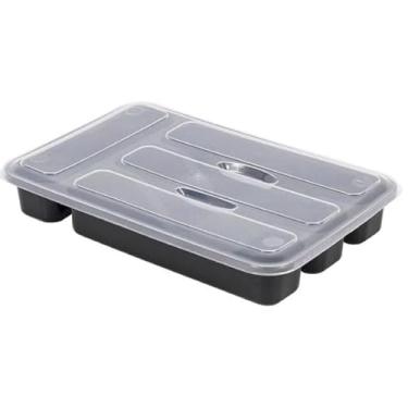 Imagem de Porta-talheres de gaveta com tampa (Preto)