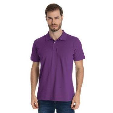 Imagem de Camisa Gola Polo Piquet Masculina Básica Lisa-Masculino