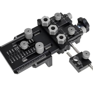 Imagem de Generic Kit de Gabarito de Cavilha, Gabarito de Cavilha Autocentrante Com Ponteiro de Linha Central e Braçadeira Rápida para Furos Retos, Guia de Broca de Largura Ajustável para