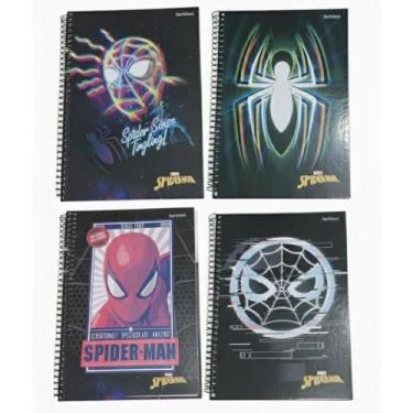Imagem de Kit c/4 cadernos e. univ. o spider man c/ 80 folhas -jandaia