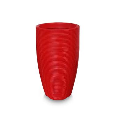 Imagem de Vaso De Planta 60X38 Redondo Decorativo Polietileno Vermelho
