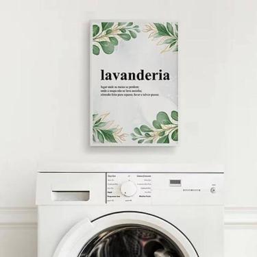 Imagem de Quadro Decorativo Lavanderia Significado 45X34 Vidro Branca
