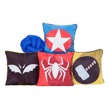 Imagem de Kit de Almofadas Cheias c/ Nó Innovative Heróis 5 Peças