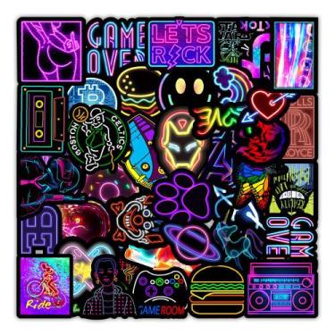 Imagem de Adesivos de vinil à prova d'água de grafite estilo neon (100 unidades)