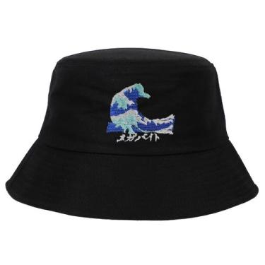 Imagem de Chapéu de sol de praia casual unissex Bucket Hat Waves Anime - Yiweisa