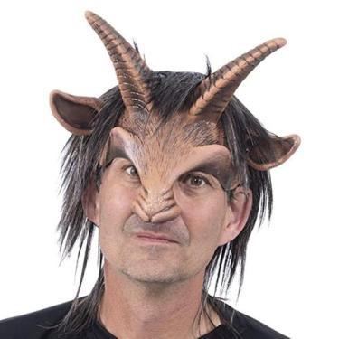 Imagem de Máscara de chifre de cabra de Halloween, chapelaria de cosplay, látex 