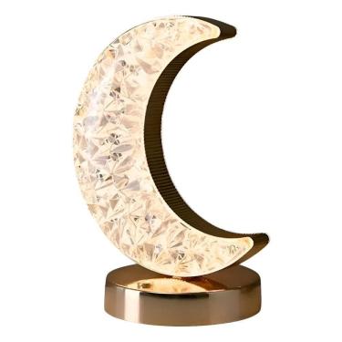 Imagem de Luminária Formato Lua Decoração Led Quarto Iluminação - Atmosfera Romântica E Aconchegante
