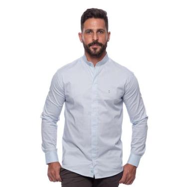 Imagem de Camisa Masculina Acetinada Gola Padre Manga Longa Elastano - Teodoro, 