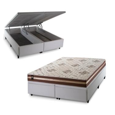 Imagem de Cama Box Baú Chicago Espuma D33 158x198 Branco King House