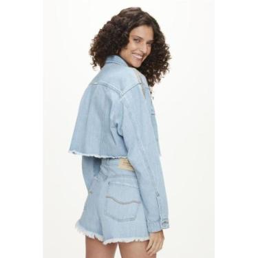 Imagem de Jaqueta jeans com detalhe de franja tamanho único 42 - A&C