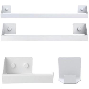 Imagem de Kit de Acessórios Para Banheiro Branco 4Pcs U.Master Slim DF - Unidas