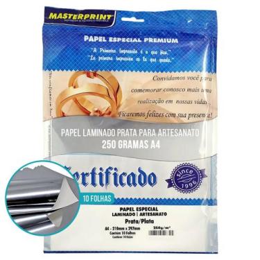 Imagem de Papel Laminado 250g A4 para Artesanato Lembrancinhas Enfeites Decoraçõ