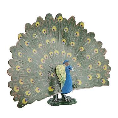 Imagem de Modelo de pássaro de simulação, ornamentos de modelo de animal educação modelo de pássaro modelo de animal, ferramenta de ensino para educação infantil estátua de simulação de(Pavão verde)
