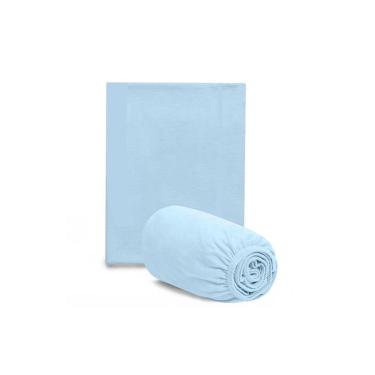 Imagem de Lençol com Fronha para Berço Americano Azul - HUG