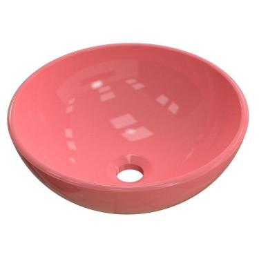 Imagem de Cuba Pia de Apoio para Banheiro Redonda Bowl 30 C08 Rosa - Mpozenato