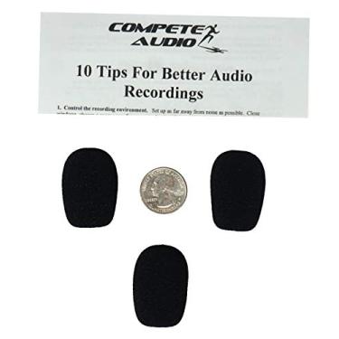 Imagem de Compete Audio Compete Audio CA132 Pára-brisas de microfone de espuma maiores (capas de microfone) pacote com 3 mesas/fone de ouvido instrutor de fitness/jogo preto
