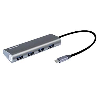 Imagem de Kingwin Adaptador USB C de alumínio portátil com 4 portas USB 3.0 para MacBook, Mac Pro/Mini, iMac, Chromebook, Surface Pro, Pen Drives, Notebook PC e outros dispositivos tipo C [Cinza Espacial]