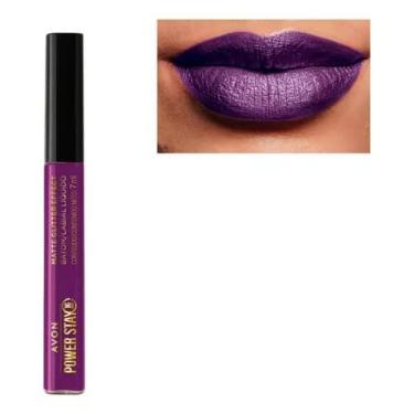 Imagem de Avon Batom Líquido Power Stay Glitter Púrpura Deslumbrante - 7ml
