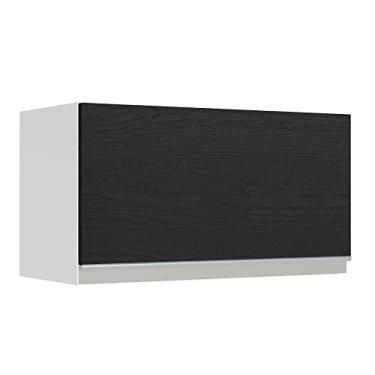 Imagem de Armário Aéreo Madesa Glamy 60 cm 1 Porta - Branco/Preto