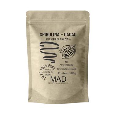 Imagem de Spirulina com Cacau Selvagem da Amazônia, Mix 50% Spirulina e 50% Cacau, Produto Florestal 100% Puro, 100g, Made in Amazonia