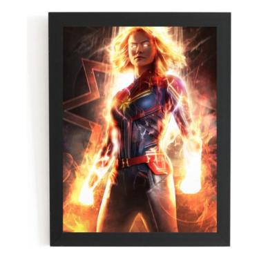 Imagem de Quadro Filme Capitã Marvel Vingadores Arte Poster Moldurado - Fanarte