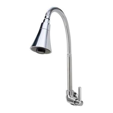 Imagem de Torneira Gourmet Flexível Cozinha Parede Cone Cromada C51 - TFC
