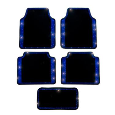 Imagem de Tapete de carro com strass prata brilhante ultra brilhante ajuste universal tapete de piso Brigth especialmente brilhante. Carro completo. 5 peças, antiderrapante, qualquer superfície e clima, pedras